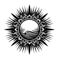 noir et blanc illustration de le Soleil vecteur