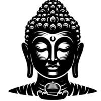 noir et blanc illustration de une Bouddha statue symbole vecteur