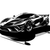 noir et blanc illustration de une hypercar des sports voiture vecteur