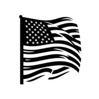 noir et blanc illustration de le Etats-Unis drapeau vecteur