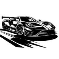 noir et blanc illustration de une hypercar des sports voiture vecteur