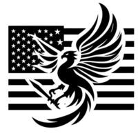 noir et blanc illustration de le Etats-Unis drapeau vecteur