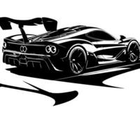 noir et blanc illustration de une hypercar des sports voiture vecteur