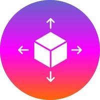 cube glyphe pente cercle icône conception vecteur
