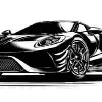 noir et blanc illustration de une hypercar des sports voiture vecteur