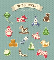 Collection de stickers jouets vintage vecteur