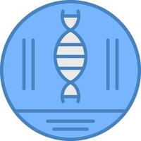 ADN brin ligne rempli bleu icône vecteur