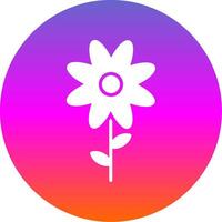 fleur glyphe pente cercle icône conception vecteur
