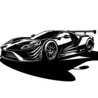 noir et blanc illustration de une hypercar des sports voiture vecteur