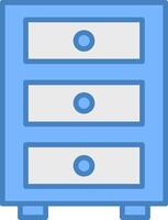 cabinet ligne rempli bleu icône vecteur