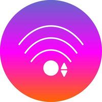 Wifi glyphe pente cercle icône conception vecteur