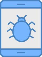 punaise ligne rempli bleu icône vecteur