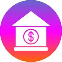 hypothèque prêt glyphe pente cercle icône conception vecteur