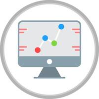 Statistiques plat cercle icône vecteur