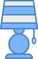 lampe ligne rempli bleu icône vecteur