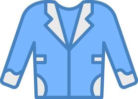 manteau ligne rempli bleu icône vecteur