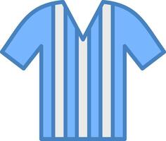 chemise ligne rempli bleu icône vecteur