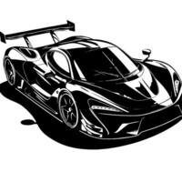 noir et blanc illustration de une hypercar des sports voiture vecteur