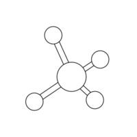 molécule modèle contour icône isolé dans blanc vecteur