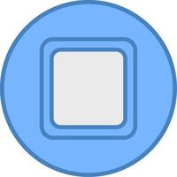 Arrêtez bouton ligne rempli bleu icône vecteur