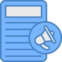 document ligne rempli bleu icône vecteur