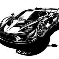 noir et blanc illustration de une hypercar des sports voiture vecteur