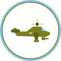 hélicoptère plat cercle icône vecteur