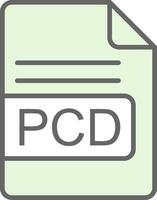 pcd fichier format fillay icône conception vecteur