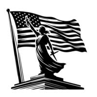 noir et blanc illustration de le Etats-Unis drapeau vecteur