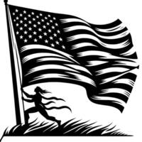 noir et blanc illustration de le Etats-Unis drapeau vecteur