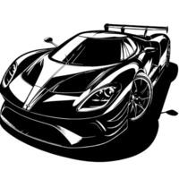 noir et blanc illustration de une hypercar des sports voiture vecteur