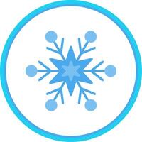 flocon de neige plat cercle icône vecteur
