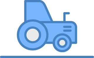 tracteur ligne rempli bleu icône vecteur