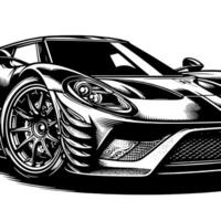 noir et blanc illustration de une hypercar des sports voiture vecteur