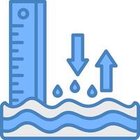 mer niveau ligne rempli bleu icône vecteur