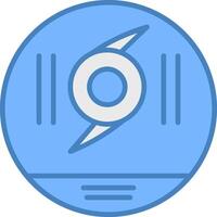 ouragan ligne rempli bleu icône vecteur