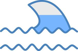 océan vagues ligne rempli bleu icône vecteur