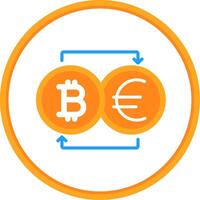 bitcoin changeur plat cercle icône vecteur