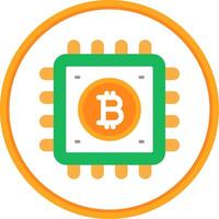 bitcoin processus plat cercle icône vecteur