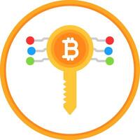 bitcoin clé plat cercle icône vecteur