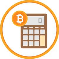 bitcoin calculatrice plat cercle icône vecteur