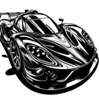 noir et blanc illustration de une hypercar des sports voiture vecteur