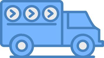 Express livraison ligne rempli bleu icône vecteur