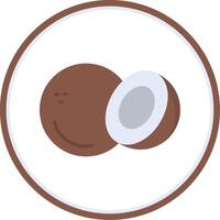 noix de coco plat cercle icône vecteur