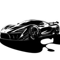 noir et blanc illustration de une hypercar des sports voiture vecteur