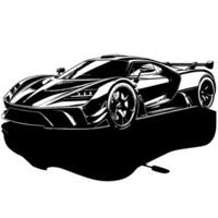 noir et blanc illustration de une hypercar des sports voiture vecteur