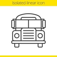 icône linéaire de bus scolaire. illustration de la ligne mince. symbole de contour. dessin de contour isolé de vecteur