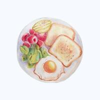 mignonne aquarelle petit déjeuner clipart - Télécharger menu conception éléments vecteur