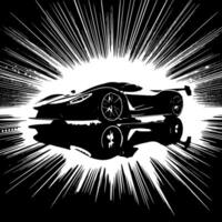 noir et blanc illustration de une hypercar des sports voiture vecteur