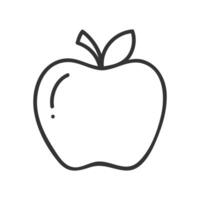 Pomme fruit griffonnage style illustration sur blanc Contexte vecteur